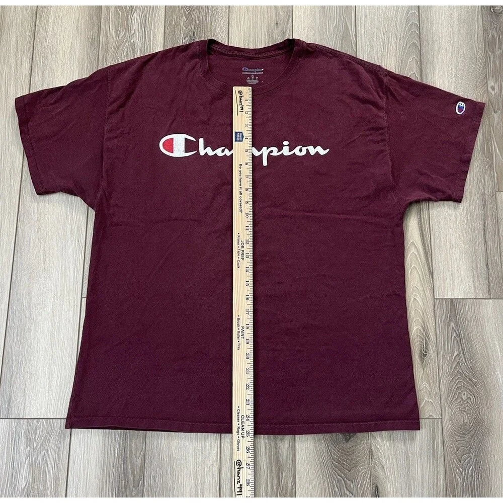 Champion Authentic Athleticwear Maroon Cotton Short Sleeve Tee Mens Sz XL - Picture 8 of 9